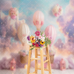 Aperturee - Fairy Tale Hot Air Balloon Cloud Cake Smash Backdrop