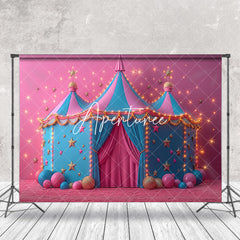 Aperturee - Fairy Tale Pink Blue Circus Tent Cake Smash Backdrop