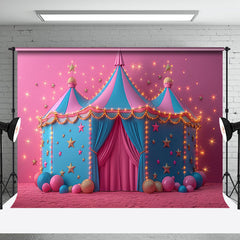 Aperturee - Fairy Tale Pink Blue Circus Tent Cake Smash Backdrop