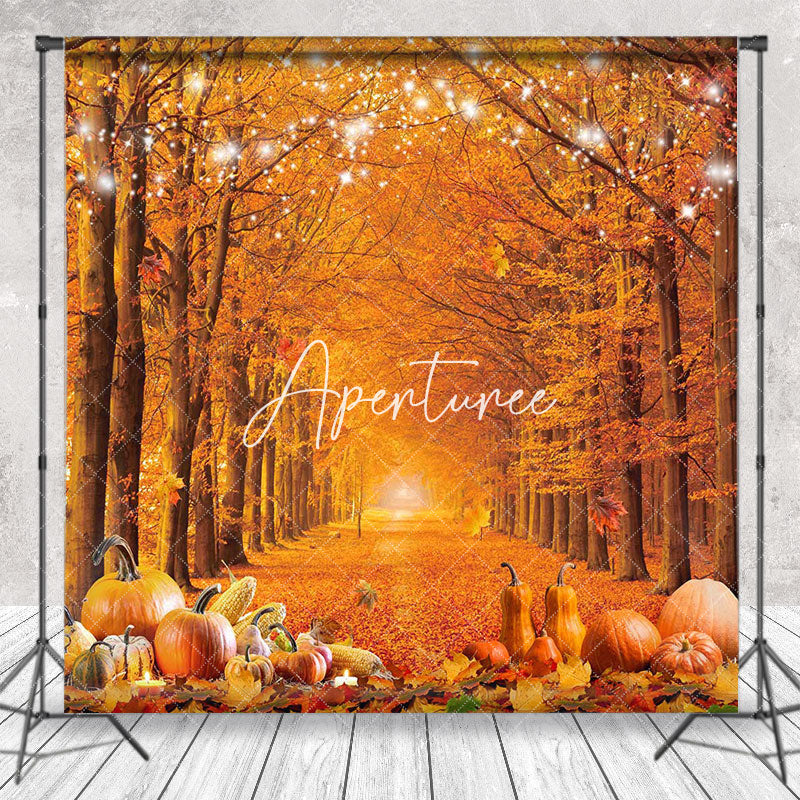 Aperturee - Fall Maple Grove Bumper Harvest Thanksgiving Backdrop