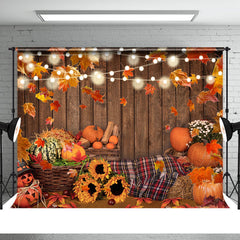 Aperturee - Fallen Leaves and Sunflowers Glitter Halloween Backdrop