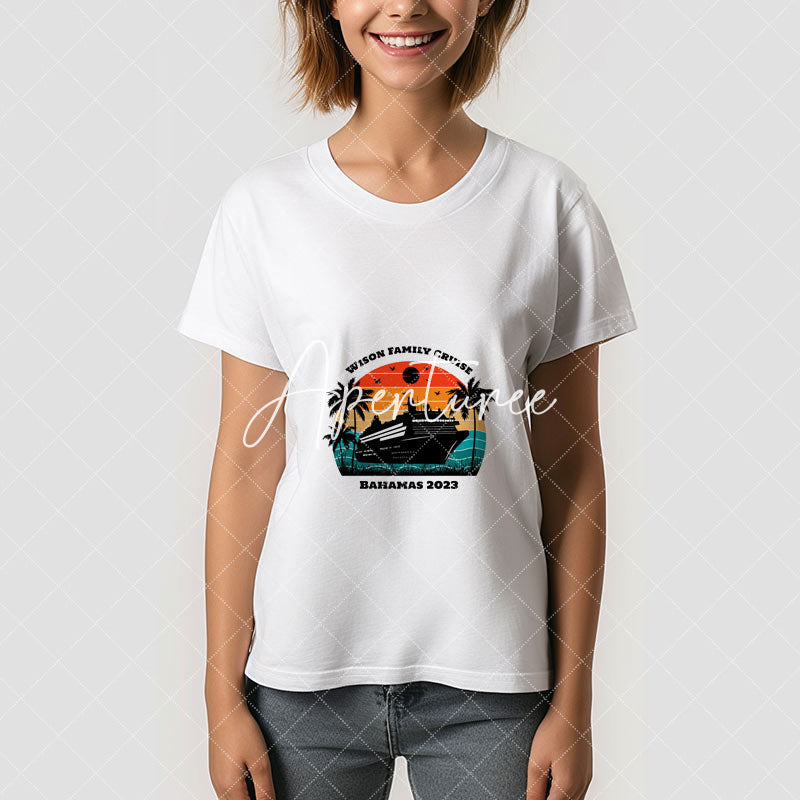 Aperturee - Family Cruise Vacation Personalized Name T-Shirt