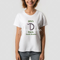 Aperturee - Family Reunion Custom Name Green Letter T-Shirt