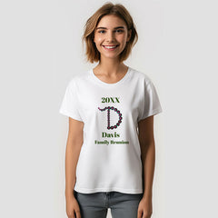 Aperturee - Family Reunion Custom Name Green Letter T-Shirt