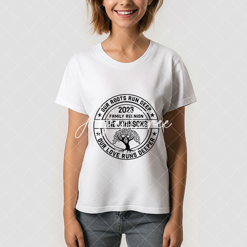 Aperturee - Family Reunion Tree Life Custom Name T-Shirt