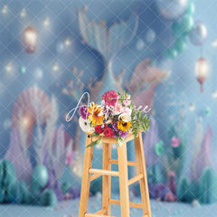 Aperturee - Fancy Pearls Mermaid Room Cake Smash Photo Backdrop