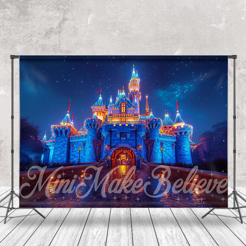 Aperturee - Fantasy Castle Night Lights Photography Backdrop