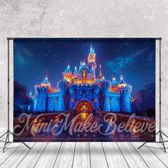 Aperturee - Fantasy Castle Night Lights Photography Backdrop