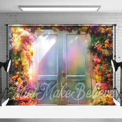 Aperturee - Fantasy Mottled Color Floral Wood Door Backdrop