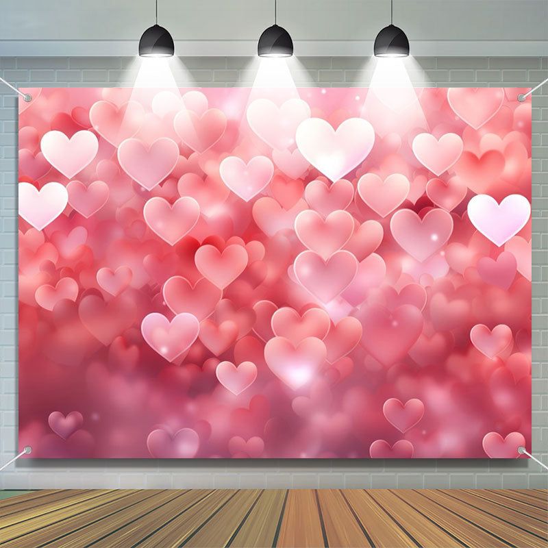 Aperturee - Fantasy Pink Hearts Bokeh Valentines Day Backdrop