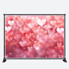 Aperturee - Fantasy Pink Hearts Bokeh Valentines Day Backdrop