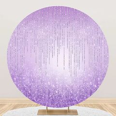 Aperturee - Fantasy Purple Glitter Bokeh Round Birthday Backdrop