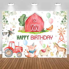 Aperturee - Farm Livestock Tractor Animals Birthday Backdrop