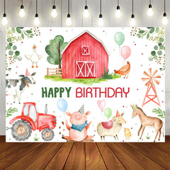 Aperturee - Farm Livestock Tractor Animals Birthday Backdrop