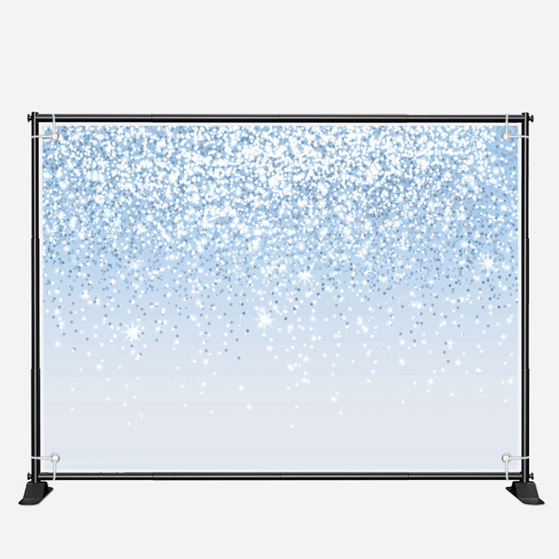 Aperturee - Fashionable Blue Bokeh Glitter Birthday Backdrop