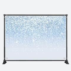 Aperturee - Fashionable Blue Bokeh Glitter Birthday Backdrop