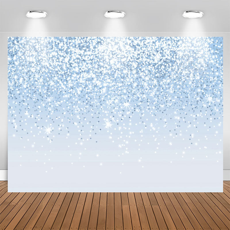 Aperturee - Fashionable Blue Bokeh Glitter Birthday Backdrop