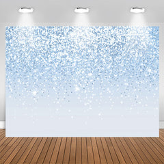 Aperturee - Fashionable Blue Bokeh Glitter Birthday Backdrop