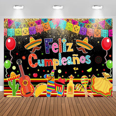 Aperturee - Feliz Cumpleanos Mexican Fiesta Birthday Backdrop