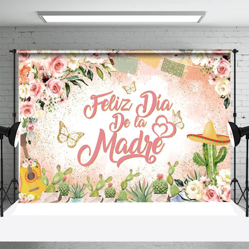 Aperturee - Feliz Dia De La Madre Floral Mothers Day Backdrop