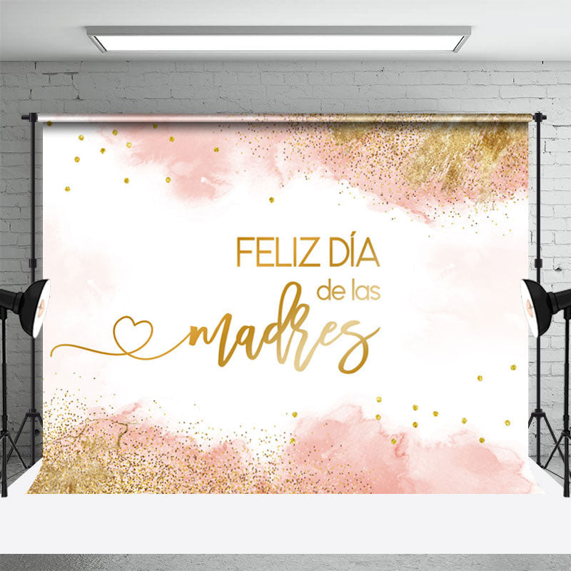 Aperturee - Feliz Dia De Madre Pink Gold Mothers Day Backdrop