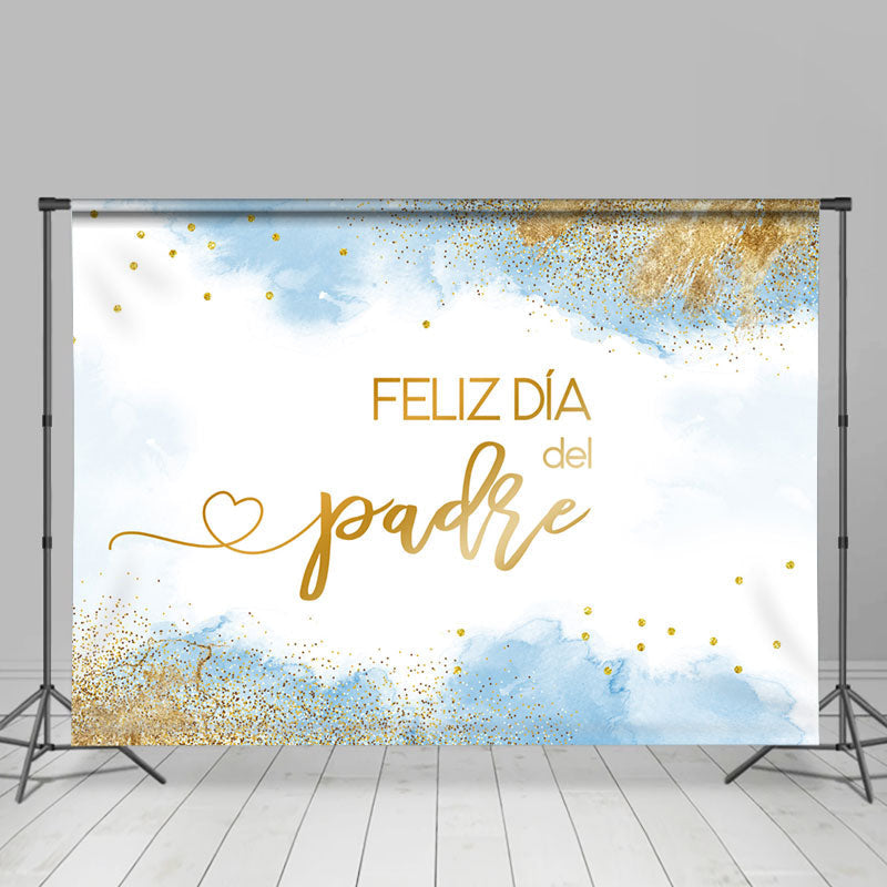 Aperturee - Feliz Dia De Padre Blue Gold Fathers Day Backdrop