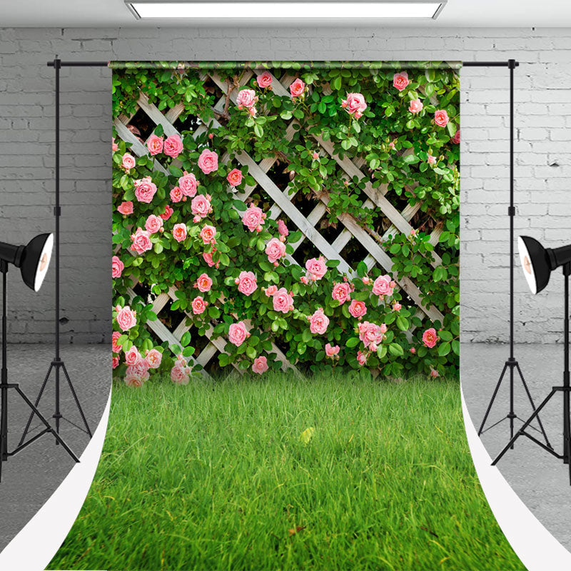 Fence Tracery Wall Greenery Photo Sweep Backdrop - Aperturee