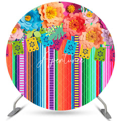 Aperturee Fiesta Carnival Colorful Holiday Party Round Backdrop