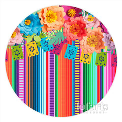 Aperturee Fiesta Carnival Colorful Holiday Party Round Backdrop