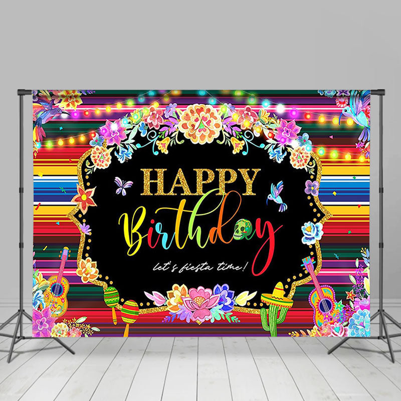 Aperturee - Fiesta Theme Happy Birthday Carnival Festival Backdrop