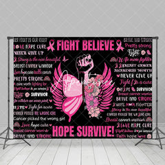 Aperturee - Fight Believe Hope Survive Positive Slogans Backdrop