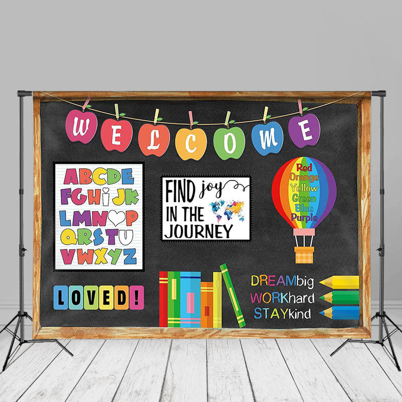 Aperturee - Find Joy In Journey First Day Kindergarden Backdrop