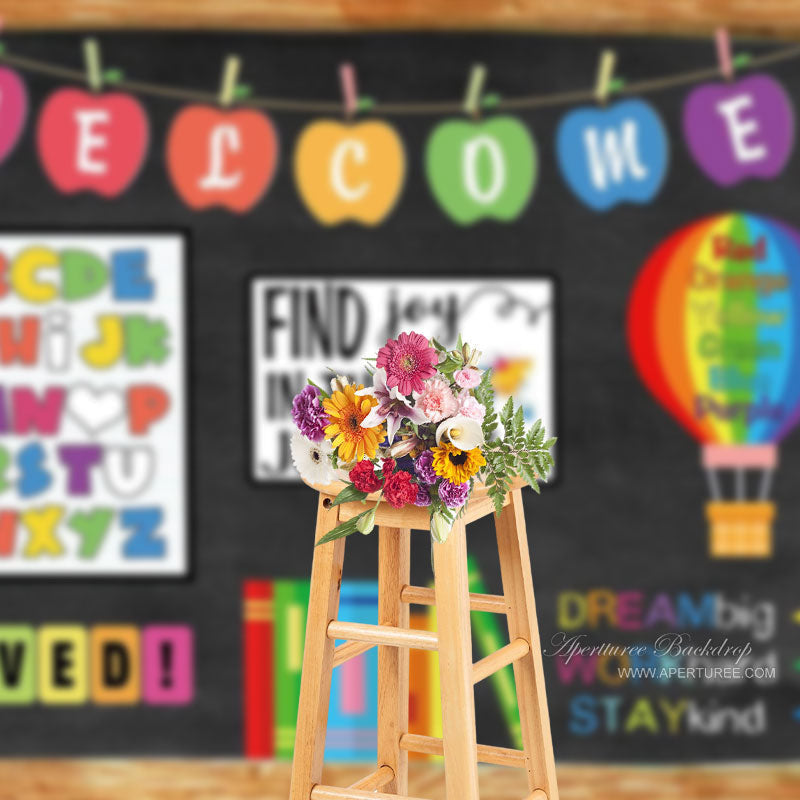 Aperturee - Find Joy In Journey First Day Kindergarden Backdrop