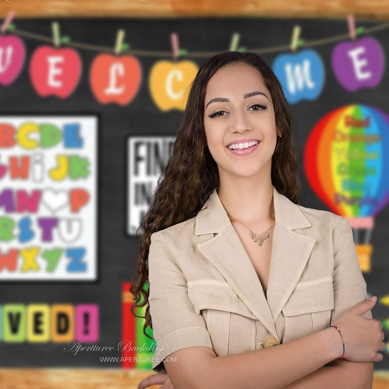 Aperturee - Find Joy In Journey First Day Kindergarden Backdrop