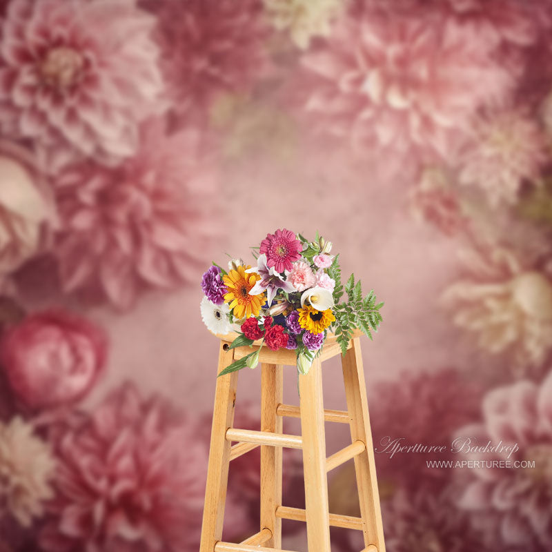 Aperturee - Fine Art Floral Dusty Pink Abstract Photo Backdrop