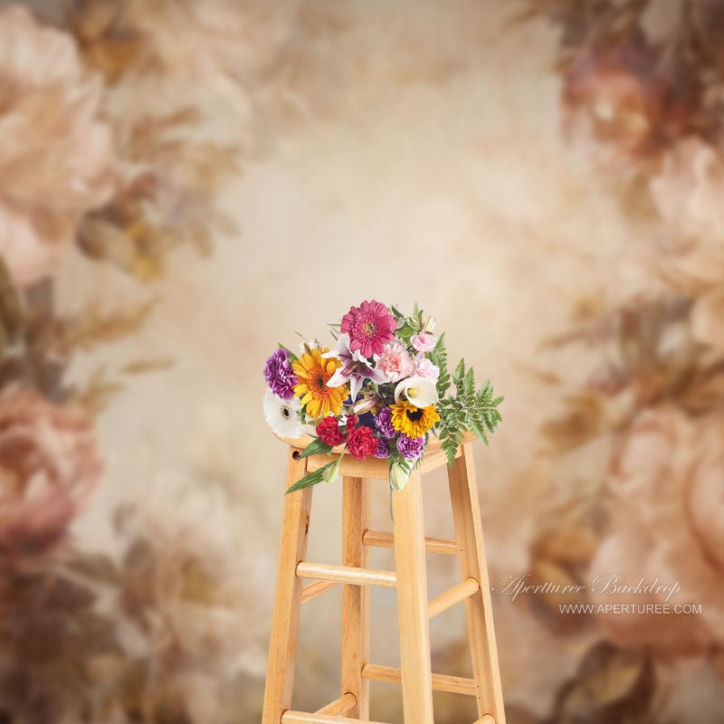 Aperturee - Fine Art Romantic Floral Beige Abstaract Backdrop