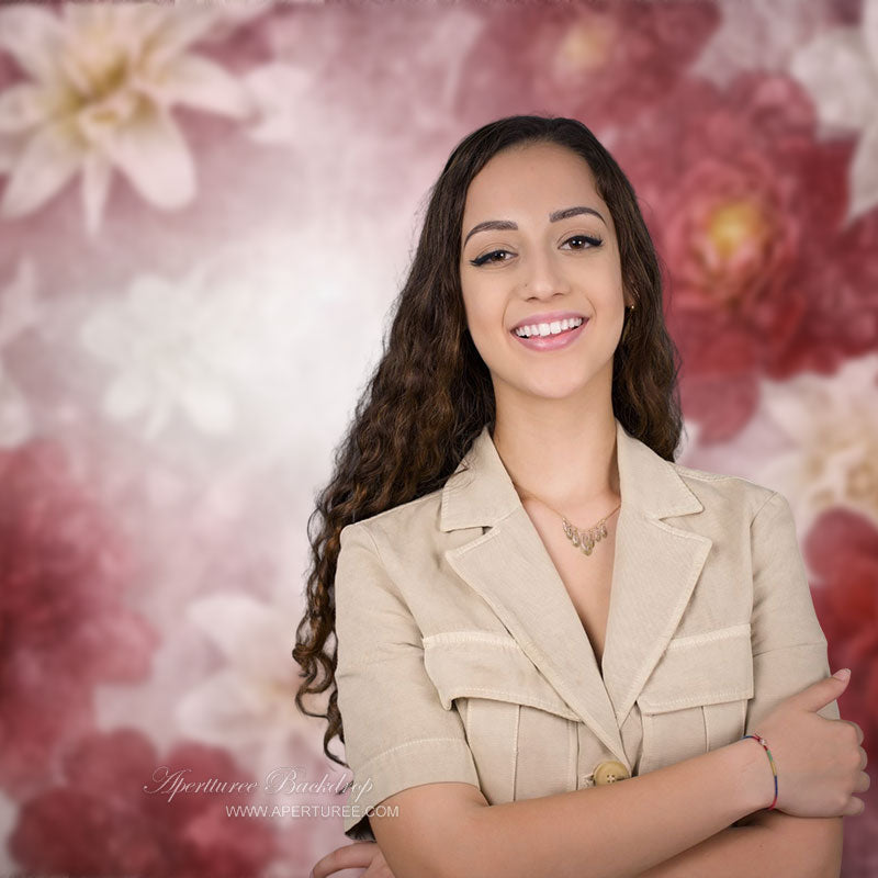 Aperturee - Fine Art Soft Pink Floral Backdrop For Photo Booth