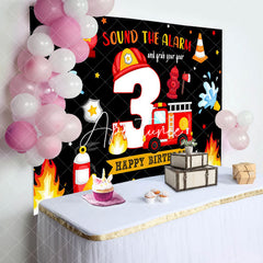 Aperturee - Firefighting Sound The Alarm 3rd Birthday Backdrop