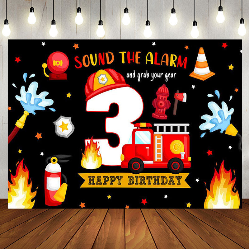 Aperturee - Firefighting Sound The Alarm 3rd Birthday Backdrop