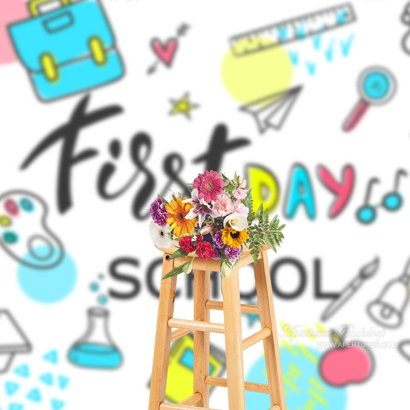 Aperturee - First Day Bag Magnifier Book Back To School Backdrop