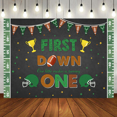 Aperturee - First Down Rookie Sports Boys 1st Birthday Backdrop