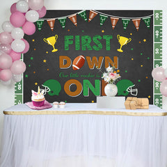 Aperturee - First Down Rookie Sports Boys 1st Birthday Backdrop