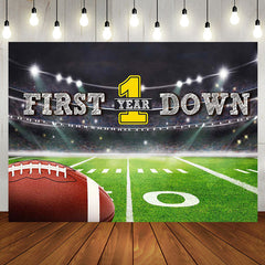 Aperturee - First Down Rugby Field Sport 1st Birthday Backdrop