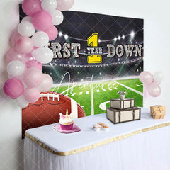 Aperturee - First Down Rugby Field Sport 1st Birthday Backdrop