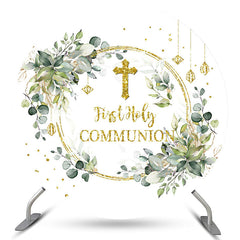 Aperturee First Holy Communion Cross Circle Christening Backdrop