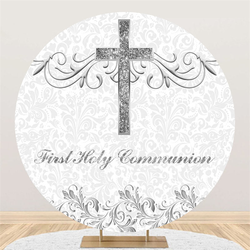 Aperturee - First Holy Communion Sliver Round baptism Backdrop