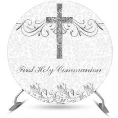 Aperturee - First Holy Communion Sliver Round baptism Backdrop