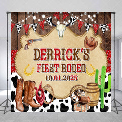 Aperturee - First Rodeo Western Cowboy Custom Birthday Backdrop