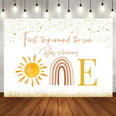 Aperturee - First Trip Around The Sun Happy 1St Birthday Backdrop