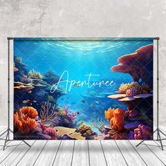 Aperturee - Fish Coral Blue Natural Undersea Backdrop For Photo